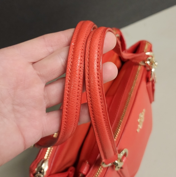 Coach F57523 Mini Christie Carryall Leather Handbag Purse Red Coral - Picture 7 of 16